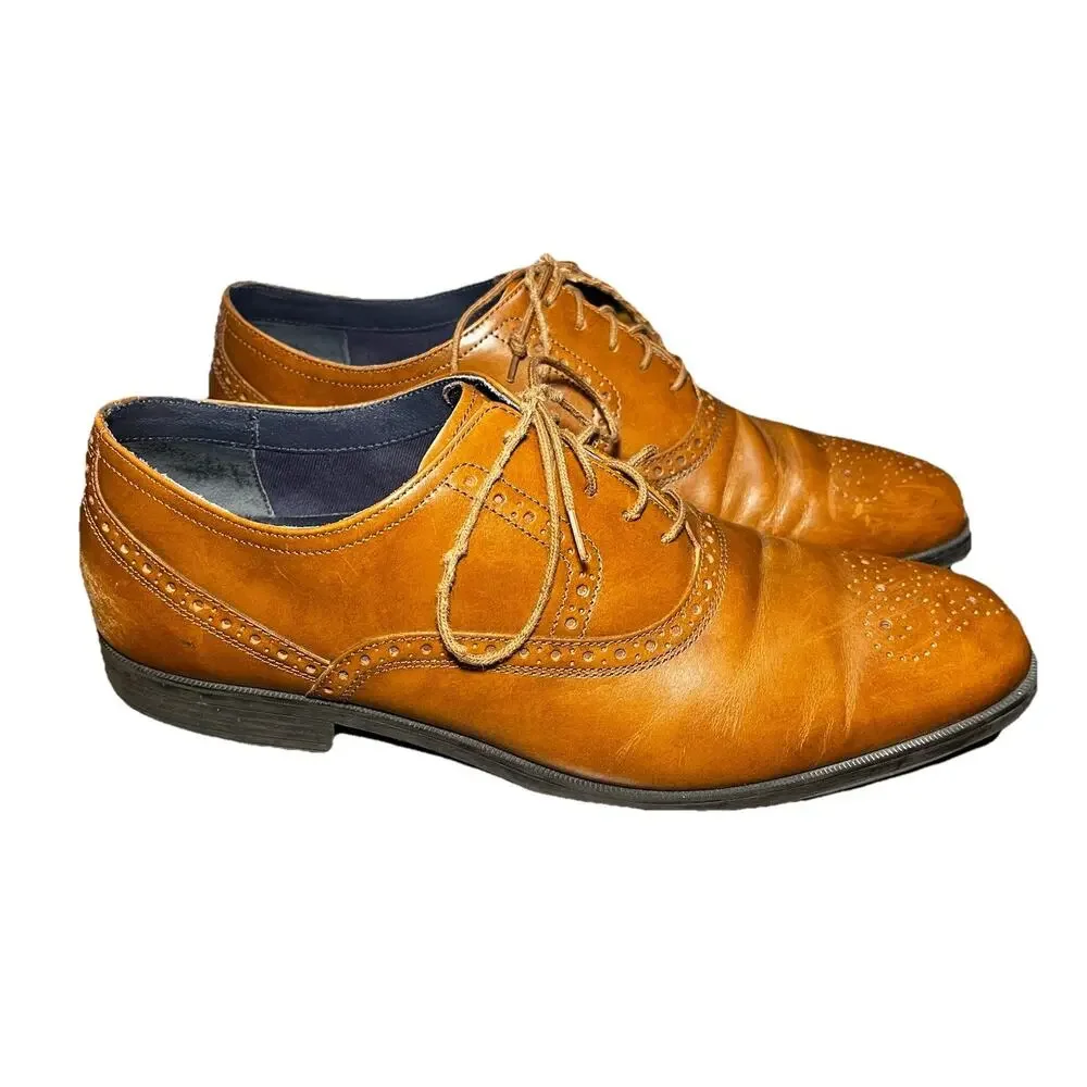 Cole Haan Mens Grand OS Brown Oxford Wingtip Brogue Dress Shoes C20240 Size 11 M